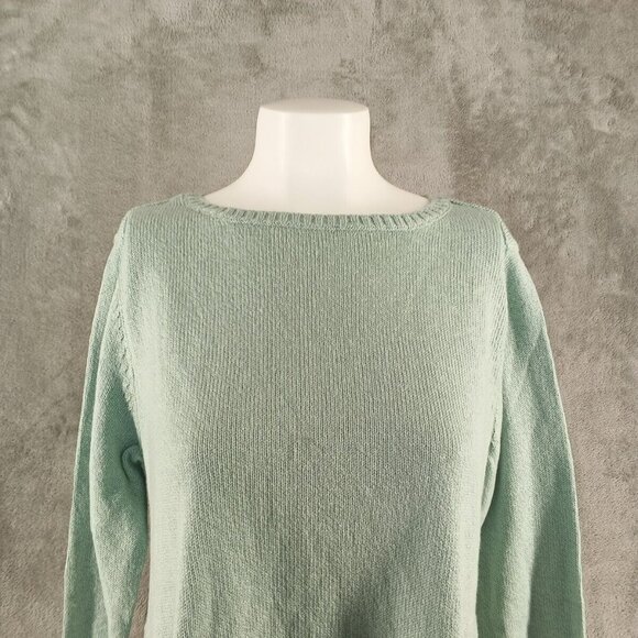 NWT $49 Style&Co Cozy Fall Sweater Size Petite Larger Fall Mint Flared Cuff - Picture 2 of 12